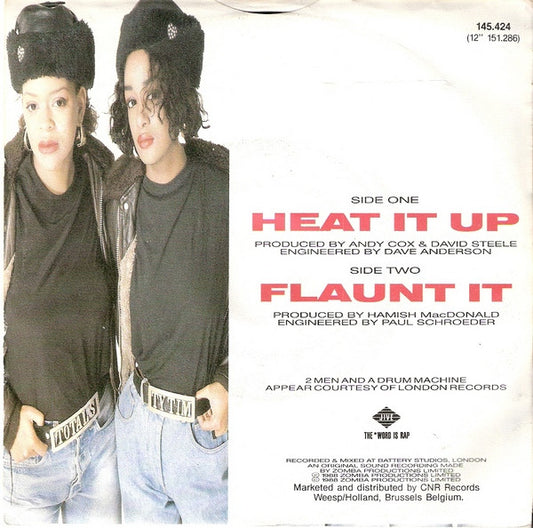 Wee Papa Girl Rappers Featuring Two Men And A Drum Machine : Heat It Up (7", Single)