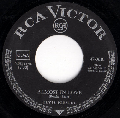 Elvis Presley : Almost In Love / A Little Less Conversation (7", Single, Mono)