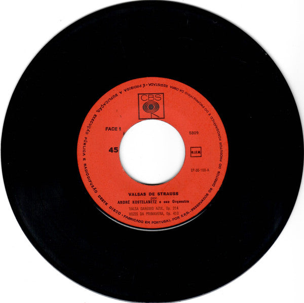 André Kostelanetz And His Orchestra : Valsas De Strauss (7", EP)