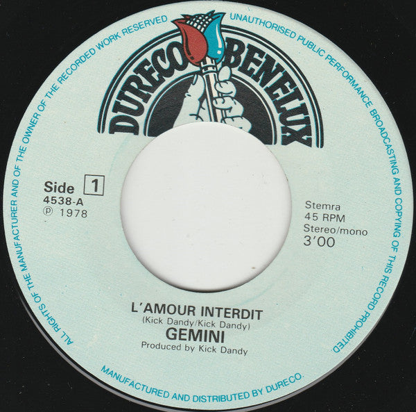 Gemini (24) : L'amour Interdit (7")