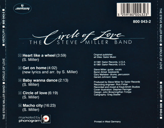 Steve Miller Band : Circle Of Love (CD, Album, RE)