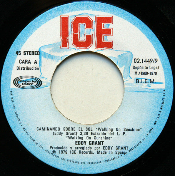 Eddy Grant : Caminando Sobre El Sol "Walking On Sunshine" (7", Single)