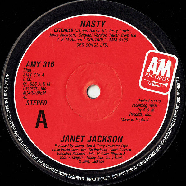 Janet Jackson : Nasty (12", Single)
