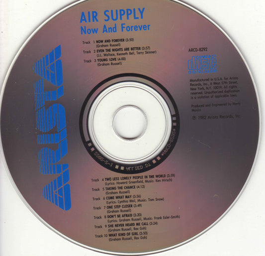 Air Supply : Now And Forever (CD, Album, RE)