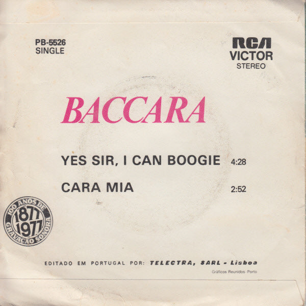 Baccara : Yes Sir, I Can Boogie / Cara Mia (7", Single)