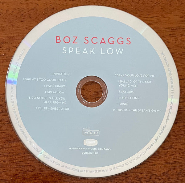 Boz Scaggs : Speak Low (HDCD, Album)