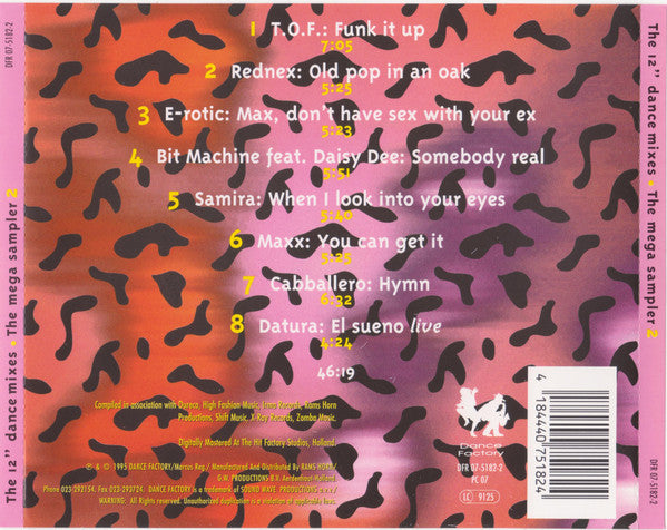 Various : The 12'' Dance Mixes • The Mega Sampler 2 (CD, Smplr)