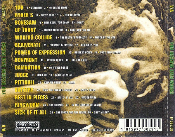 Various : You Deserve Even Worse (CD, Comp)