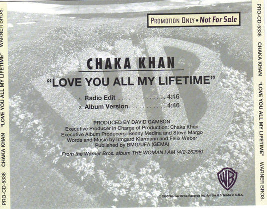 Chaka Khan : Love You All My Lifetime (CD, Single, Promo)