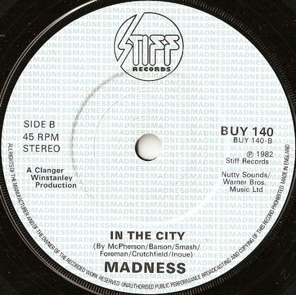 Madness : Cardiac Arrest (7", Single, Whi)