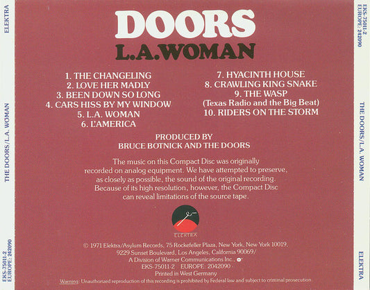 The Doors : L.A. Woman (CD, Album, RE, Tar)