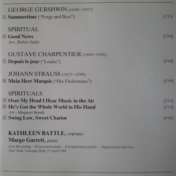 Kathleen Battle : At Carnegie Hall (CD, Album)