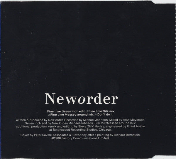 New Order : Fine Time (CD, Single)