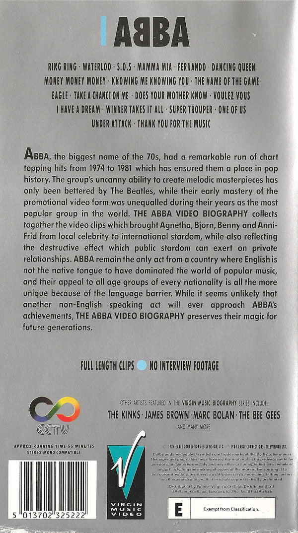 ABBA : Music Biography 1974-1982 (VHS)