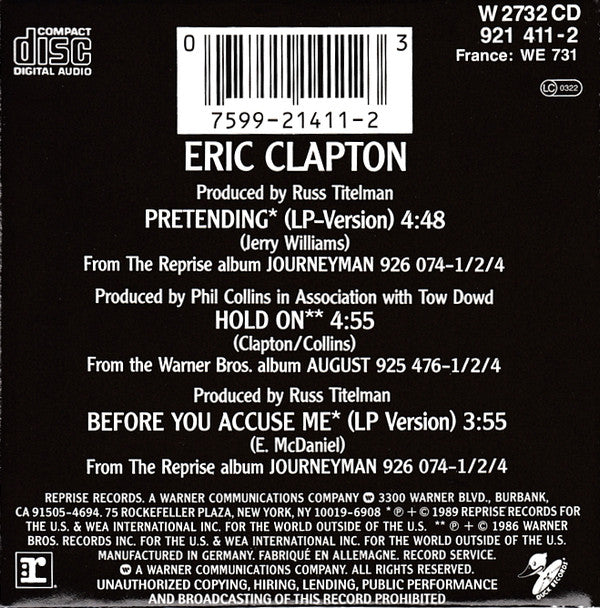 Eric Clapton : Pretending (CD, Mini)