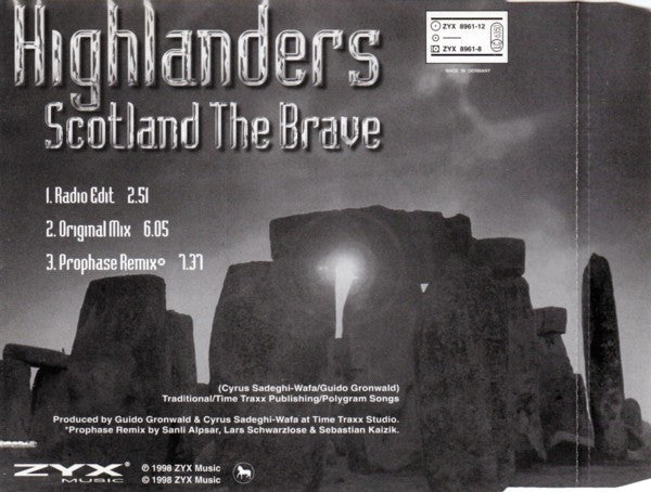 Highlanders : Scotland The Brave (CD, Maxi)