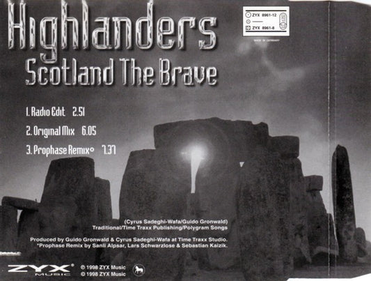 Highlanders : Scotland The Brave (CD, Maxi)
