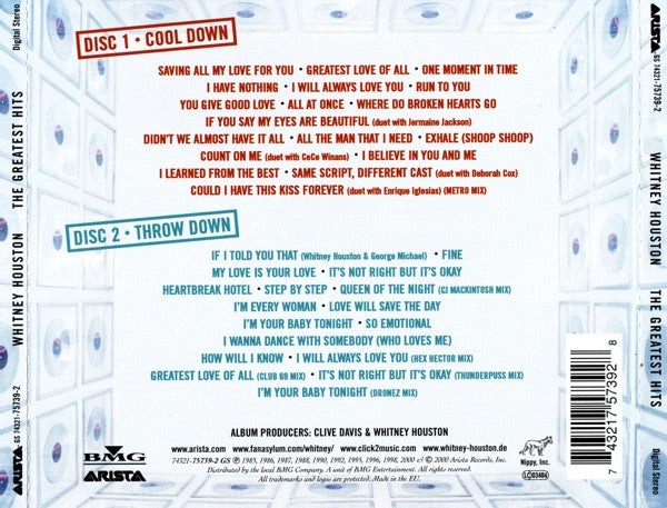 Whitney Houston : The Greatest Hits (2xCD, Comp)