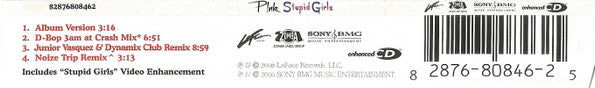 P!NK : Stupid Girls (CD, Maxi, Enh)