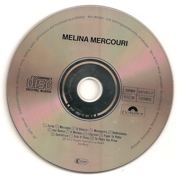 Melina Mercouri : Melina Mercouri (CD, Album)
