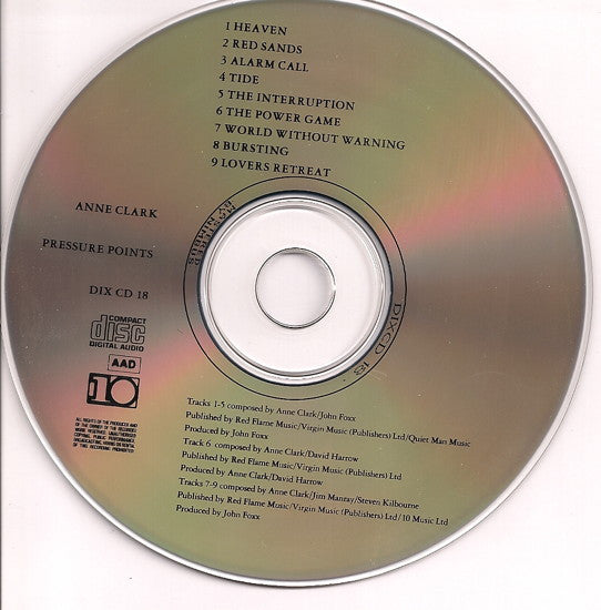 Anne Clark : Pressure Points (CD, Album, Nim)