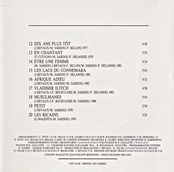 Michel Sardou : Les Grandes Chansons (CD, Comp)