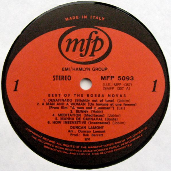 Duncan Lamont : Best Of The Bossa Novas (LP)