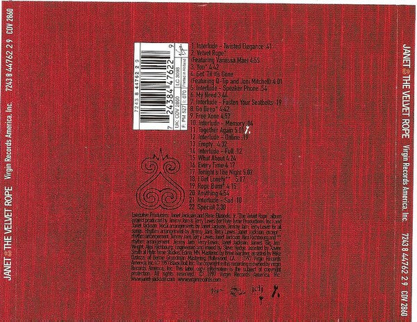 Janet Jackson : The Velvet Rope (CD, Album, RE)