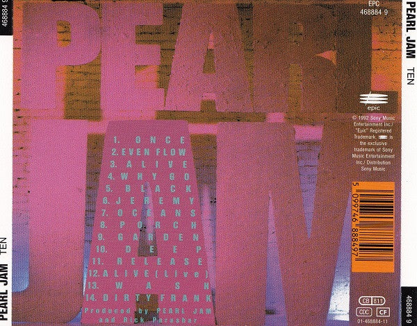 Pearl Jam : Ten (CD, Album, RE, Ext)