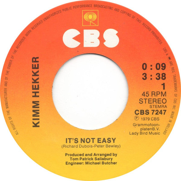 Kimm Hekker : It's Not Easy (7")
