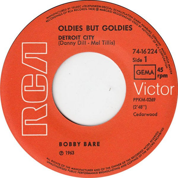 Bobby Bare : Detroit City (7", Single)