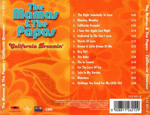The Mamas & The Papas : California Dreamin' (CD, Comp, RP)