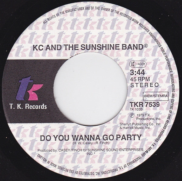 KC & The Sunshine Band : Do You Wanna Go Party / Come To My Island (7", Single)