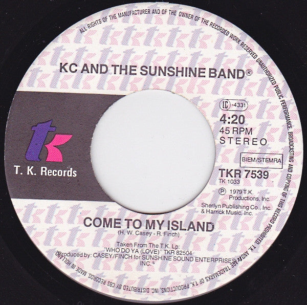 KC & The Sunshine Band : Do You Wanna Go Party / Come To My Island (7", Single)