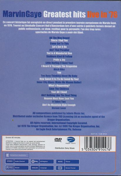 Marvin Gaye : Greatest Hits Live In '76 (DVD-V, PAL)