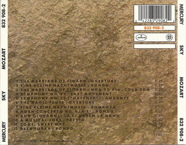 Sky (4), Wolfgang Amadeus Mozart, The Academy Of St. Martin-in-the-Fields, Sir Neville Marriner : Mozart (CD, Album)