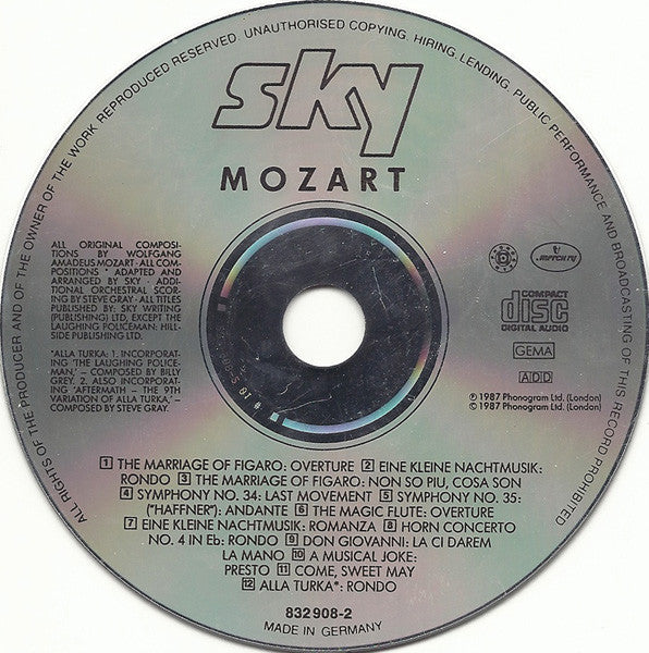 Sky (4), Wolfgang Amadeus Mozart, The Academy Of St. Martin-in-the-Fields, Sir Neville Marriner : Mozart (CD, Album)