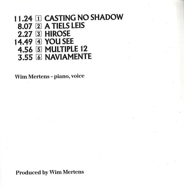 Wim Mertens : A Man Of No Fortune, And With A Name To Come (CD, Album, RE)