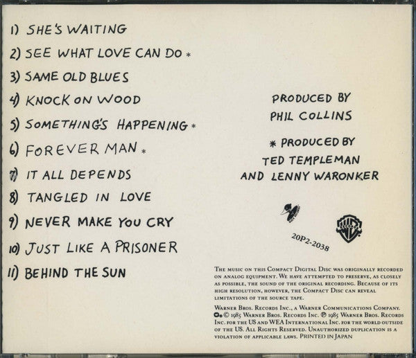 Eric Clapton : Behind The Sun (CD, Album, RE)