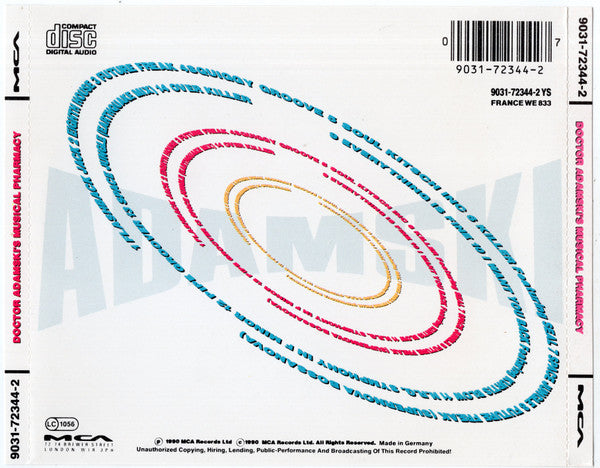 Adamski : Doctor Adamski's Musical Pharmacy (CD, Album)