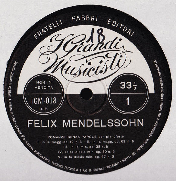 Felix Mendelssohn-Bartholdy : Felix Mendelssohn II (10")