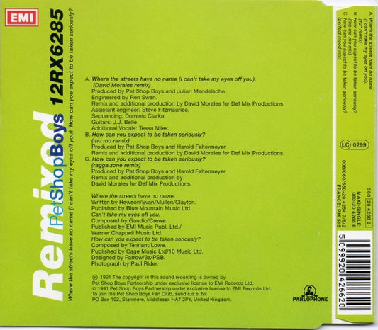 Pet Shop Boys : Where The Streets Have No Name (I Can't Take My Eyes Off You) / How Can You Expect To Be Taken Seriously? (Remixed) (CD, Maxi)