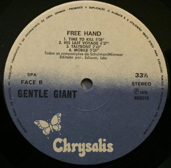 Gentle Giant : Free Hand (LP, Album, RE)