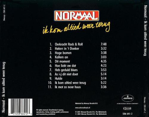Normaal : Ik Kom Altied Weer Terug (CD, RE)