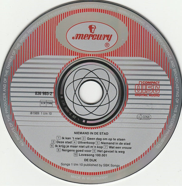 De Dijk : Niemand In De Stad (CD, Album, RP)