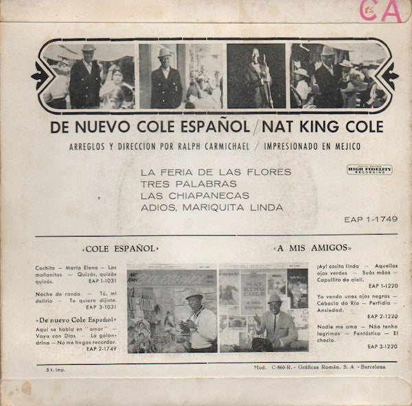 Nat King Cole : De Nuevo Cole Español (7", EP)