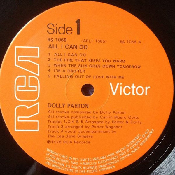 Dolly Parton : All I Can Do (LP, Album)