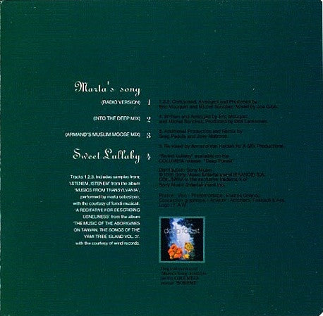 Deep Forest : Marta's Song (CD, Single)