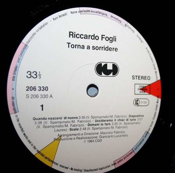 Riccardo Fogli : Torna A Sorridere (LP)