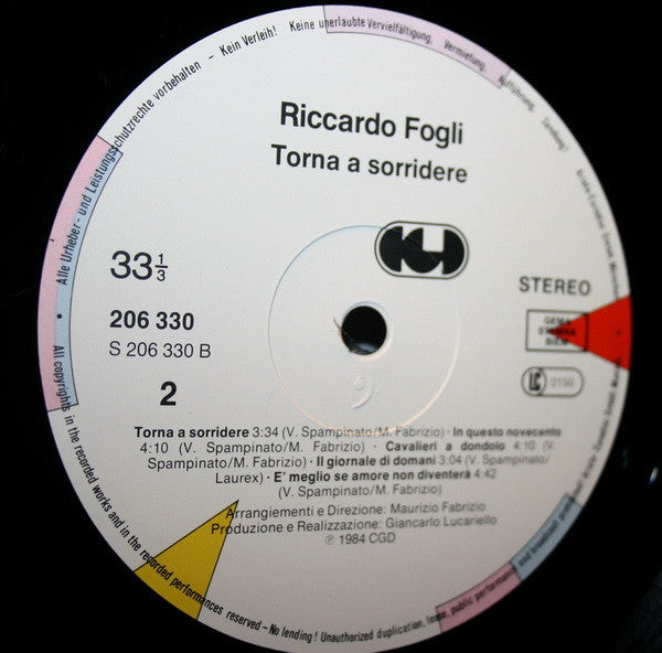 Riccardo Fogli : Torna A Sorridere (LP)